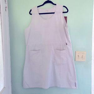 Merrell Womens xl Shell dress white and grey stripes, draw string waist.